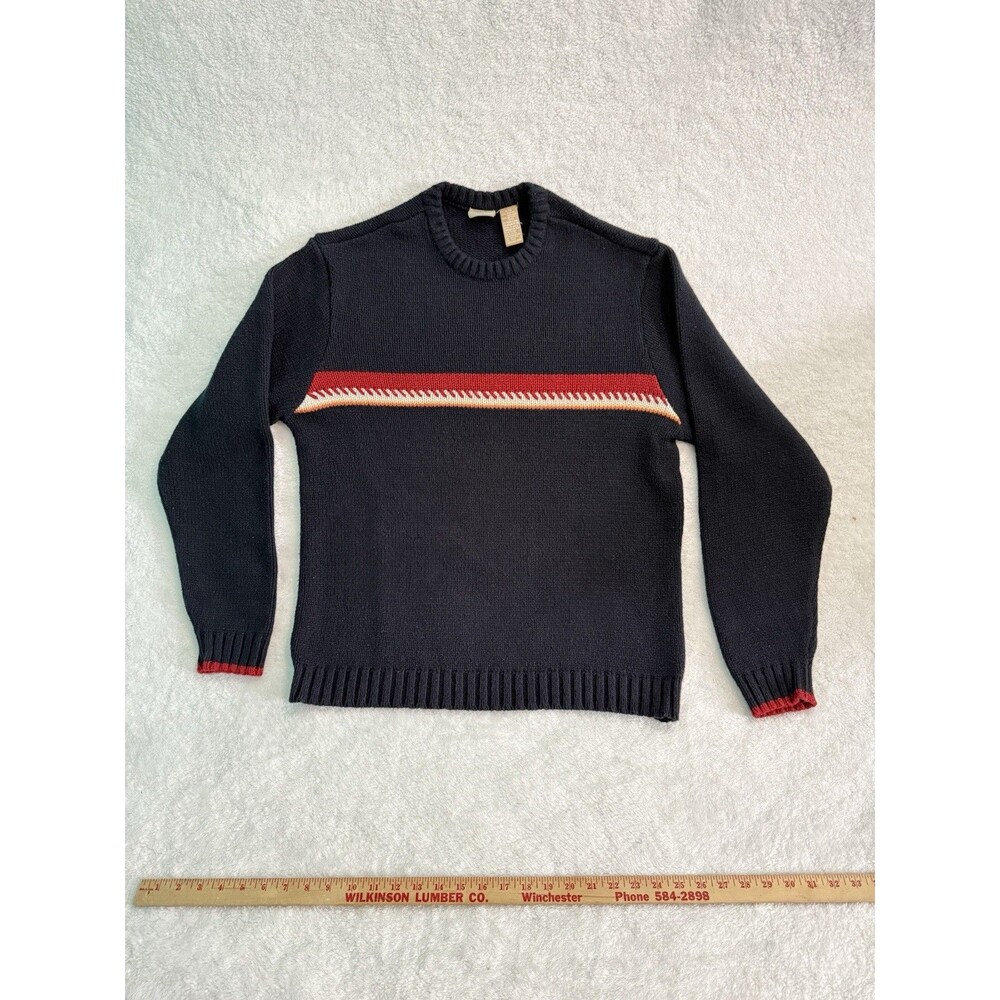 Vintage 90s Y2K Quicksilver Navy Blue Crew Neck Knit Sweater Mens Size Large